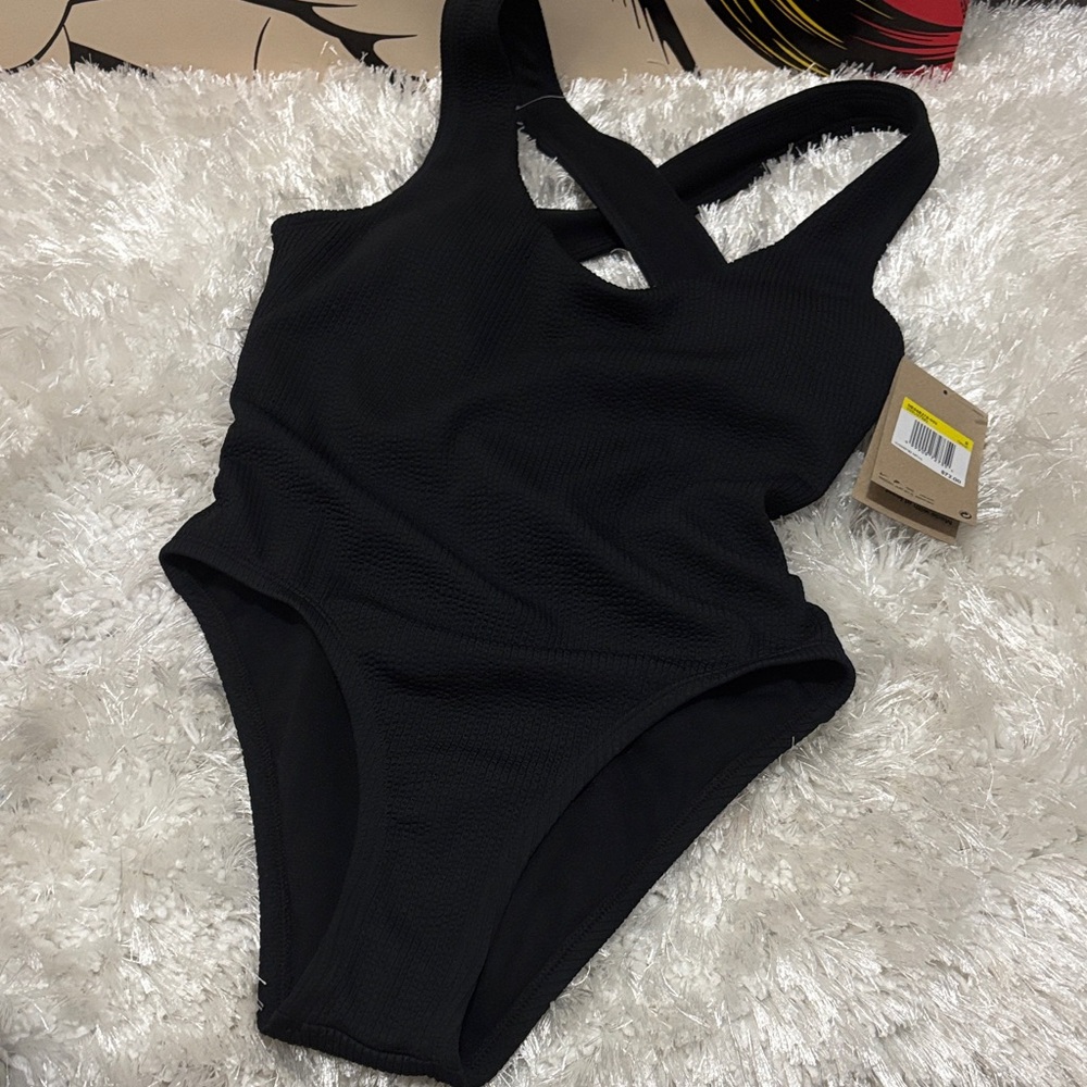 Nike Black Textured Swimwear